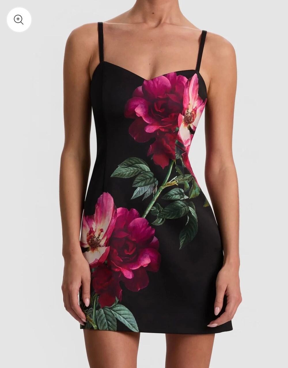 Alice + Olivia Nina Mini Dress in Empress Bloom Black Size 4 NWT